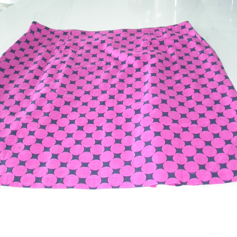 Hot Pink and Navy Blue Pattern Skirt